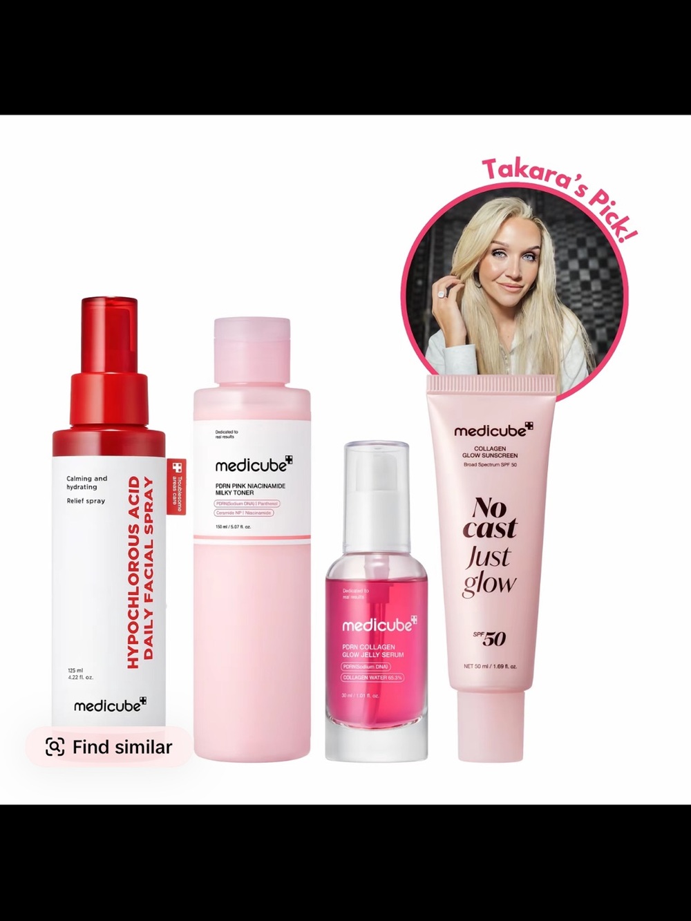 Medicube Pink No Cast Just Glow SPF50 Skincare Set — Pink Radiance Collection